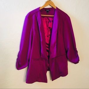 Magenta Purple 3/4 sleeve Blazer